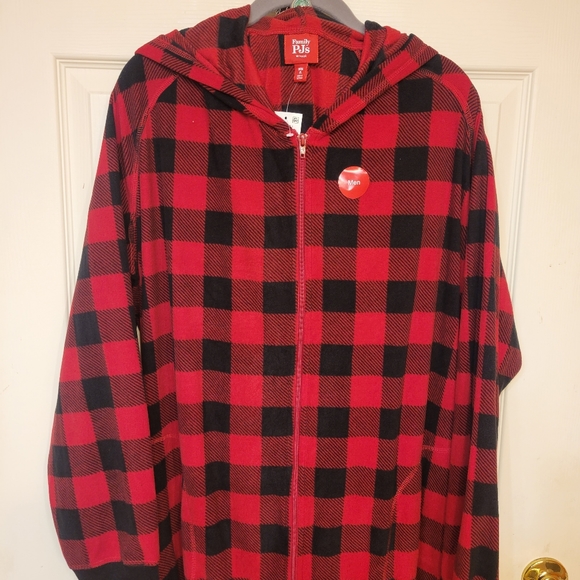 Family PJs Intimates Red Rib-Knit Cuffs Check Holiday Mens XL Pajamas Loungewear - Picture 3 of 6